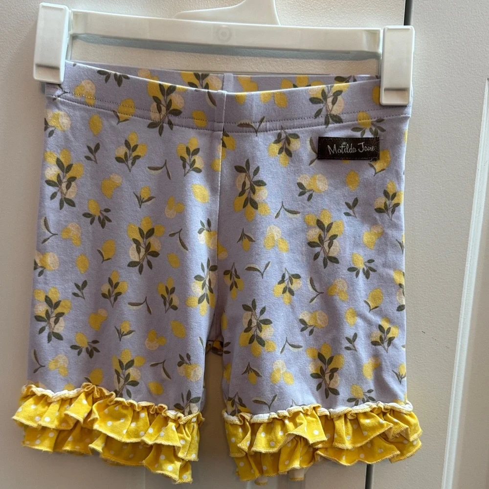 Matilda Jane Lavender and Yellow Floral Ruffle Shorts - Picture 1 of 4